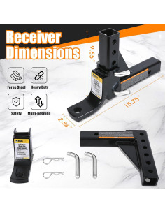 Enganche de Remolque MaxxHaul 70067 Ajustable 8 Posiciones 2267 kg 2