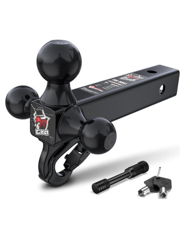 Enganche de Remolque GYO 4 en 1 10,000 lbs Negro Mate