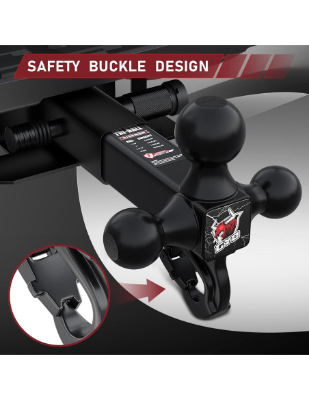 Enganche de Remolque GYO 4 en 1 10,000 lbs Negro Mate