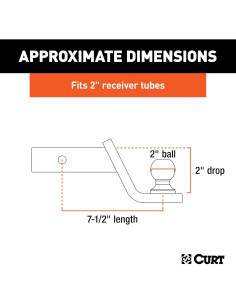 Soporte de Remolque CURT 45141 con Bola de 5 cm y Cerradura 2
