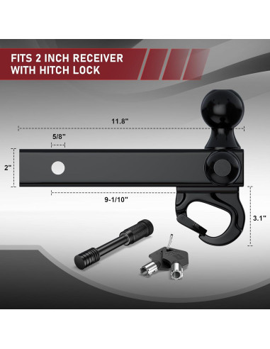 Enganche de Remolque GYO 4 en 1 10,000 lbs Negro Mate
