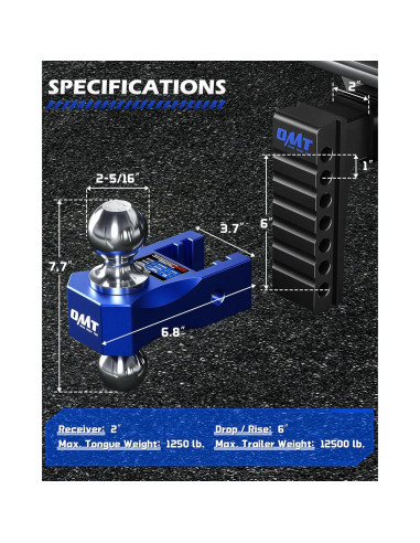 Enganche de Remolque Ajustable Orion Motor Tech 15.24 cm 5670 kg