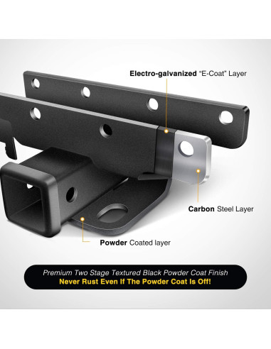 Enganche Receptor Trasero Nilight JK-61A 2" para Jeep Wrangler 2007-2018