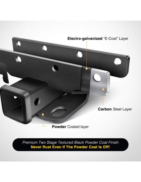 Enganche Receptor Trasero Nilight JK-61A 2" para Jeep Wrangler 2007-2018