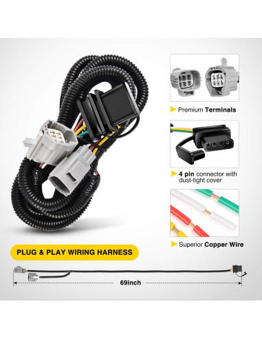 Enganche Receptor Trasero Nilight JK-61A 2" para Jeep Wrangler 2007-2018