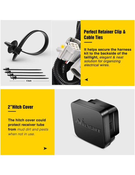 Enganche Receptor Trasero Nilight JK-61A 2" para Jeep Wrangler 2007-2018