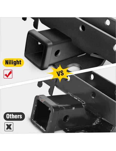 Enganche Receptor Trasero Nilight JK-61A 2" para Jeep Wrangler 2007-2018