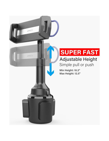 Soporte para Tablet en Portavasos APPS2Car IP3 Ajustable Negro
