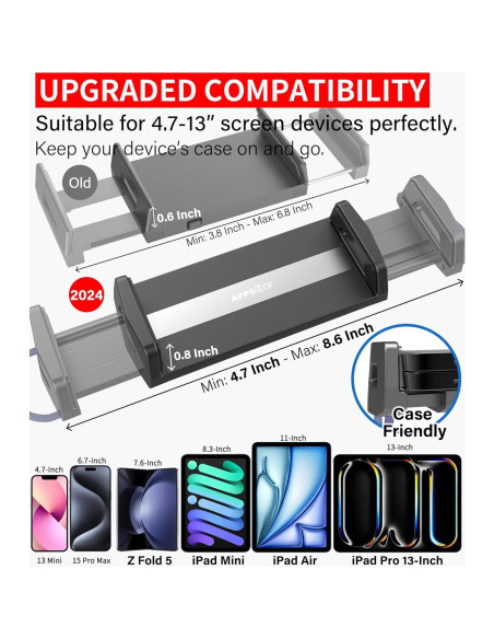 Soporte para Tablet en Portavasos APPS2Car IP3 Ajustable Negro