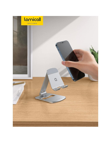 Soporte de Teléfono Lamicall DP11-EU-S Aluminio Plata Ajustable
