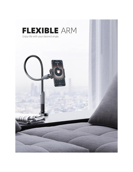 Soporte para teléfono Lamicall con cuello de ganso y base de madera