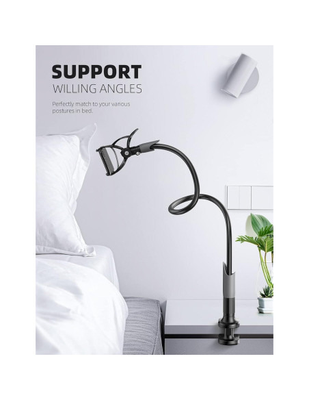 Soporte para teléfono Lamicall con cuello de ganso y base de madera