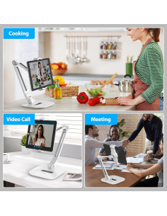 Soporte Ajustable para iPad AboveTEK - Aluminio Blanco 4"-11" 2