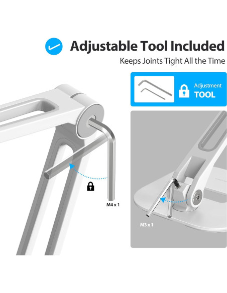 Soporte Ajustable para iPad AboveTEK - Aluminio Blanco 4"-11"