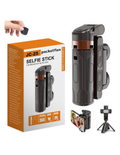 Trípode Mini Pocketflex JCWL, Rotación 360, Altura 10-25 cm