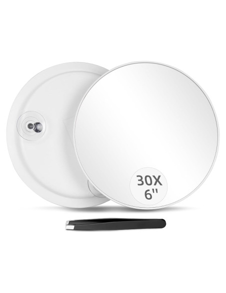 Espejo de Aumento 30X Jadazror 15.24 cm con Ventosas