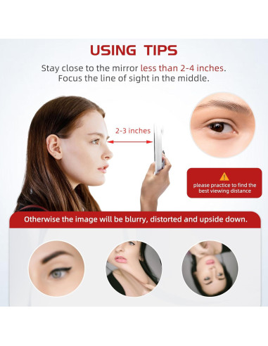 Espejo de Aumento 30X Jadazror 15.24 cm con Ventosas