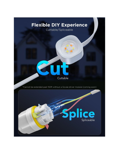 Luces Permanentes Govee Pro 200ft RGBIC IP67 para Exterior