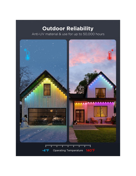 Luces Permanentes Govee Pro 200ft RGBIC IP67 para Exterior