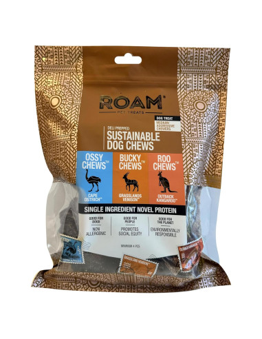 Golosinas para Perros ROAM - Variedad de Avestruz, Ciervo y Canguro
