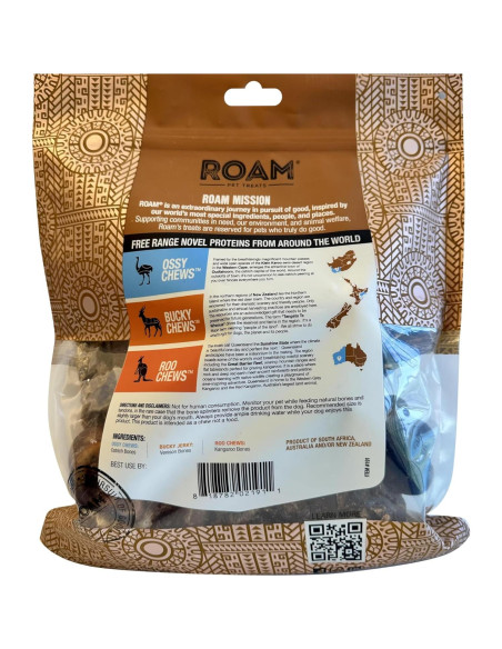 Golosinas para Perros ROAM - Variedad de Avestruz, Ciervo y Canguro