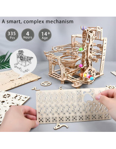 Kit de Carrera de Canicas de Madera 3D Varbertos 335 Piezas 2