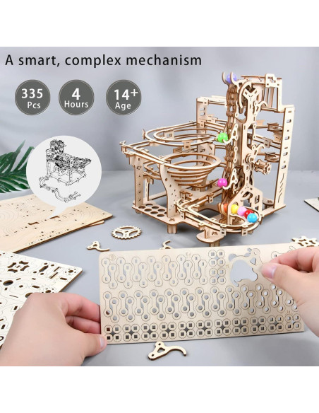 Kit de Carrera de Canicas de Madera 3D Varbertos 335 Piezas