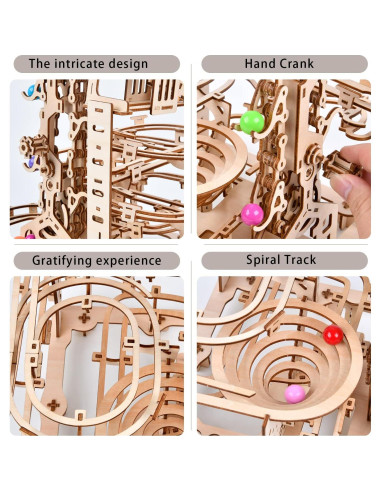 Kit de Carrera de Canicas de Madera 3D Varbertos 335 Piezas