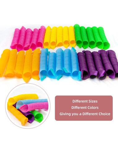 30 Rulos de Pelo Sin Calor Essenergi - Estilo Espiral 30 cm