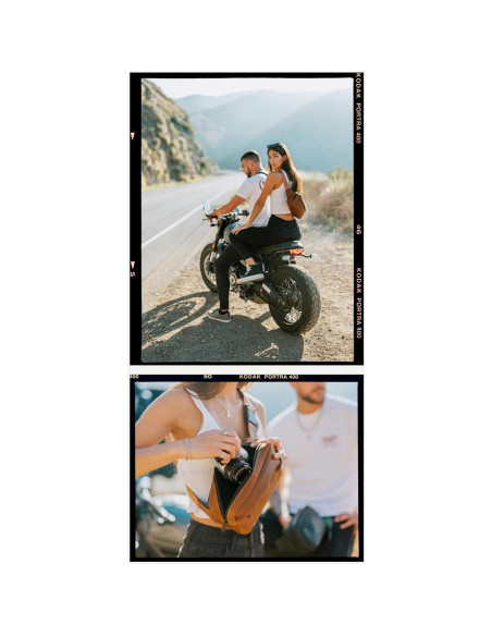 Bolso Cruzado Compacto Evergreen Legacy Cuero Genuino Negro