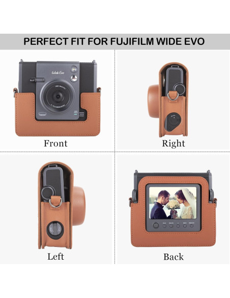 Funda para cámara Fujifilm Instax Wide EVO Marrón 2-en-1