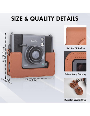 Funda para cámara Fujifilm Instax Wide EVO Marrón 2-en-1