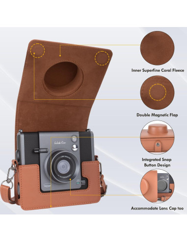 Funda para cámara Fujifilm Instax Wide EVO Marrón 2-en-1