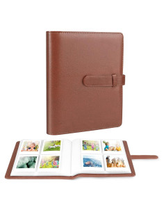 Álbum de Fotos Mini Ablus 128 Bolsillos Cuero Vegano Marrón