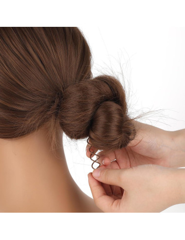 30 Pasadores de Cabello Espiral Marrones SynHHergyx 5 cm