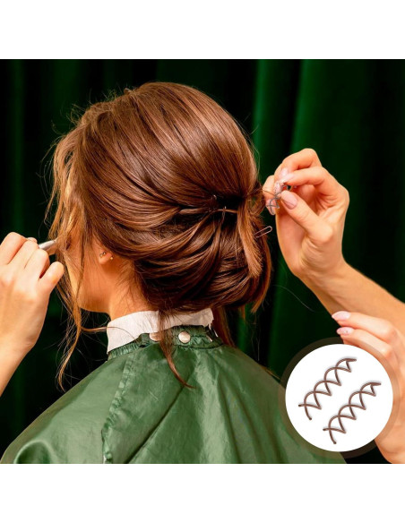 30 Pasadores de Cabello Espiral Marrones SynHHergyx 5 cm 30 Pasadores de Cabello Espiral Marrones SynHHergyx 5 cm