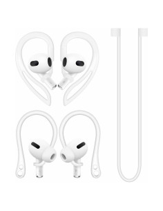 Kit Antideslizante para AirPods A-Focus - Ganchos y Correa Blanca