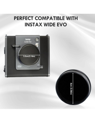 Tapa de Lente HIYQIN para Fuji Instax Wide Evo - Aluminio Negro