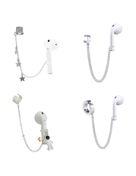 4 Pares de Correas Antipérdida para Auriculares Inalámbricos