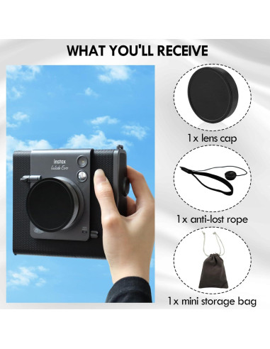 Tapa de Lente HIYQIN para Fuji Instax Wide Evo - Aluminio Negro