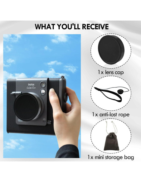 Tapa de Lente HIYQIN para Fuji Instax Wide Evo - Aluminio Negro