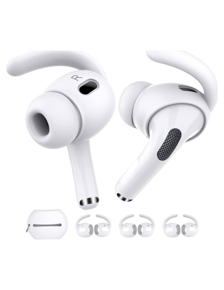 Ganchos Antideslizantes AhaStyle para AirPods Pro 2 - 3 Pares Blancos