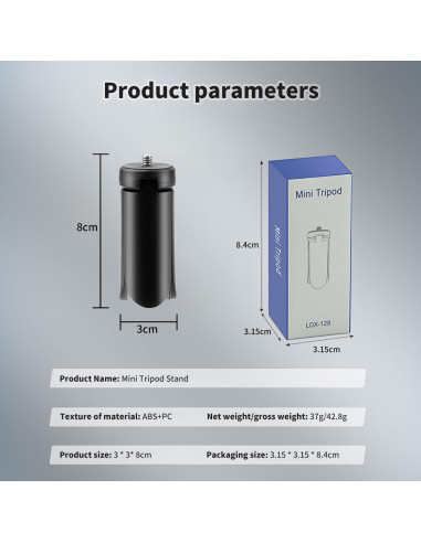 Trípode Mini Negro para DJI Osmo Pocket 3 - Soporte Portátil