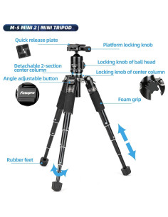 Trípode Mini Portátil Fotopro M-5 de Aluminio 50.8 cm 2