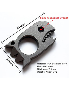 Barra de Palanca EDC LULAOLIU de Titanio 61mm Gris 2