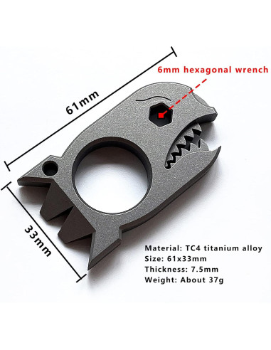 Barra de Palanca EDC LULAOLIU de Titanio 61mm Gris