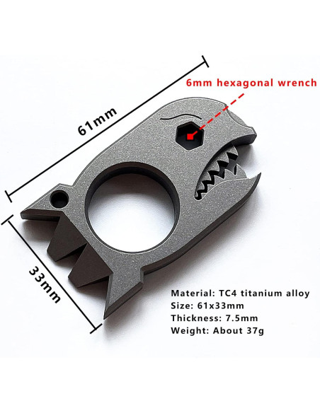 Barra de Palanca EDC LULAOLIU de Titanio 61mm Gris