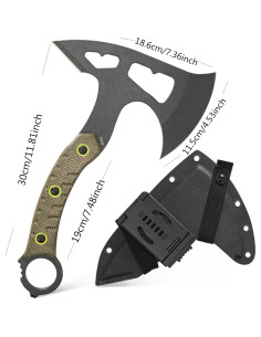 Hacha de Camping Ccanku C1392 Acero DC53 Mango Micarta 30cm 2