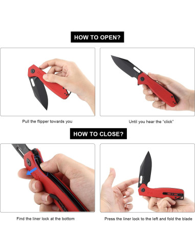 Cuchillo Plegable EMHTiii Rojo con Hoja de Acero D2 8.5cm