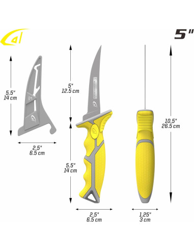 Cuchillo de Filetear Danco 12.7 cm Amarillo Karl Acero Inoxidable